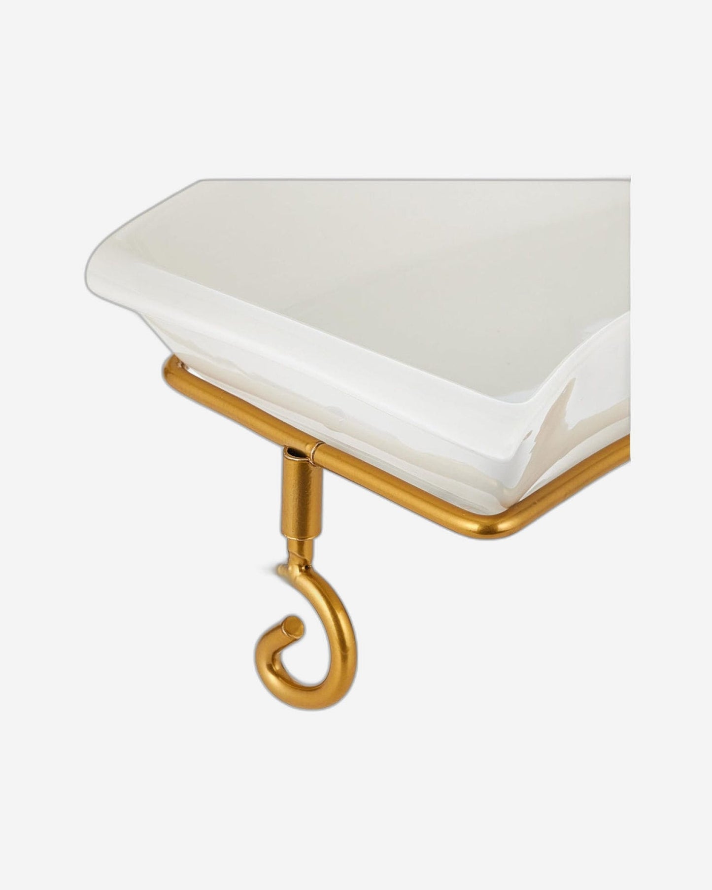 Shallow 3-Tier Serving Plate with Gold Rack, White, 3x30 cm – Elegant Dessert and Food Display Stand