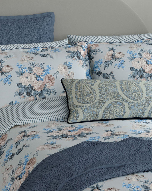 Bedeck of Belfast "Delphine" Duvet Cover and Oxford Pillowcase in Chambray Blue