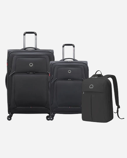 Delsey Paris Optimax Lite 2Piece Luggage Trolley Set + Free Agreable Backpack