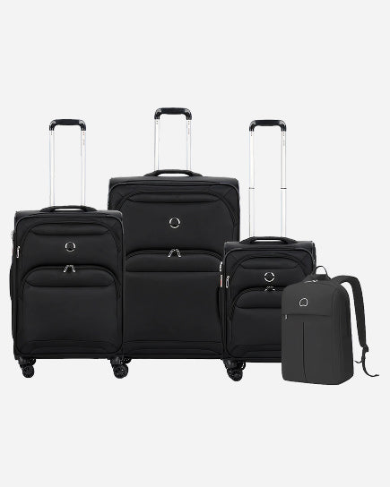 Delsey Paris Sky Max 3Piece Luggage Trolley Set + Free Agreable Backpack