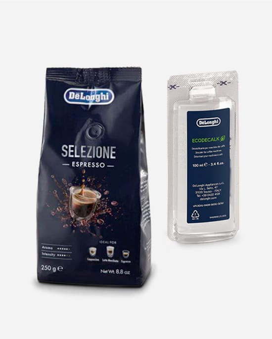 De'Longhi La Specialista Arte Evo Espresso Machine Bundle, Coffee Beans & EcoDecalk Mini Included, Metal – EC9255.M + AS00000172 + 183055
