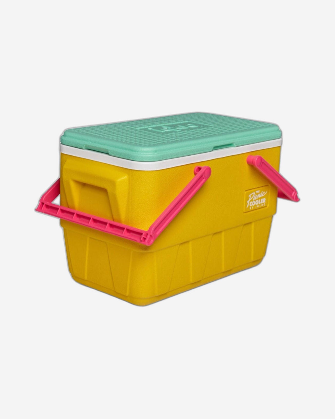 00032793-Igloo-Retro Jade 25 Qt Lunch Picnic Basket Cooler - Yellow,White,Mint,Pink