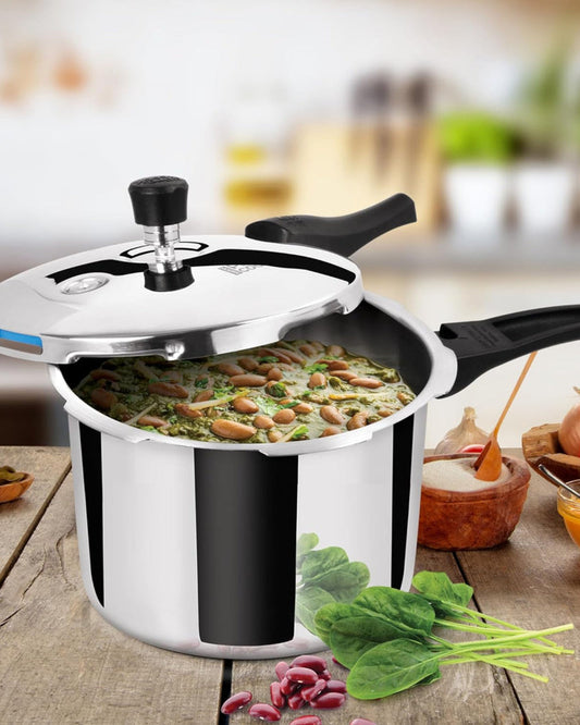 Milton Pro Cook Triply Stainless Steel Pressure Cooker With Outer Lid, 3 litre, Silver | Dishwasher Safe | Food Safe | Induction Safe | Hot Plate Safe | Flame Safe