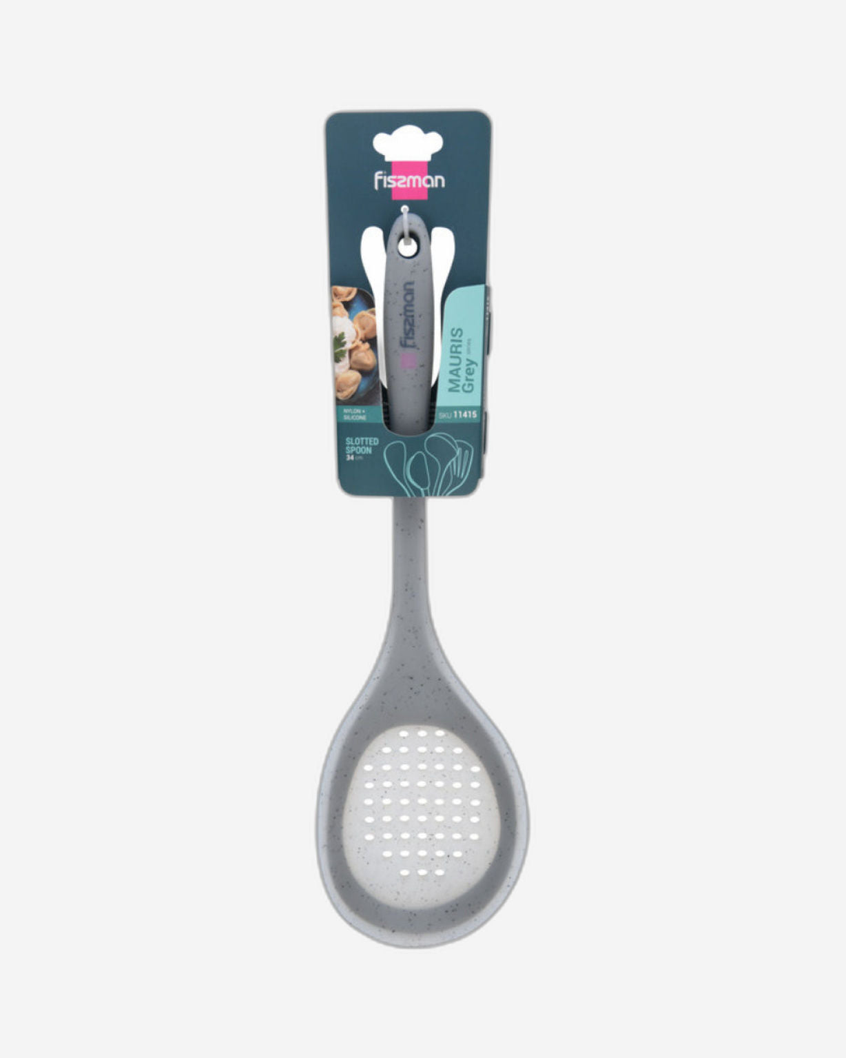 Fissman Slotted Spoon Mauris Grey 34cm (Nylon + Silicone)
