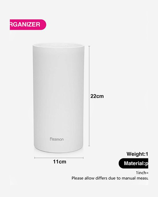Fissman Kitchen Knife Organizer 11x22cm Round Shaped White (Plastic)