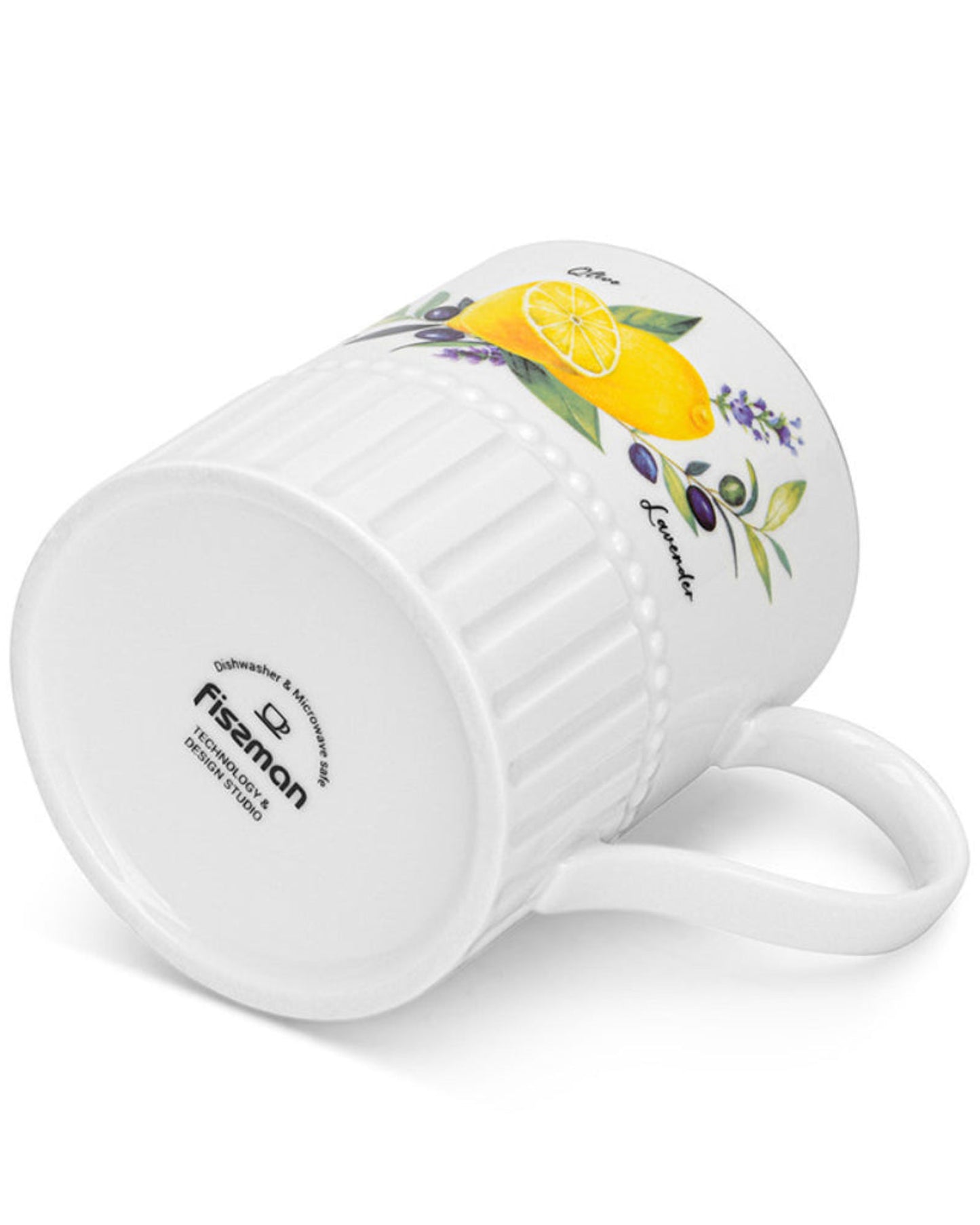 Fissman2-Piece Mugs Lemon Provence Series 400 ml Porcelain