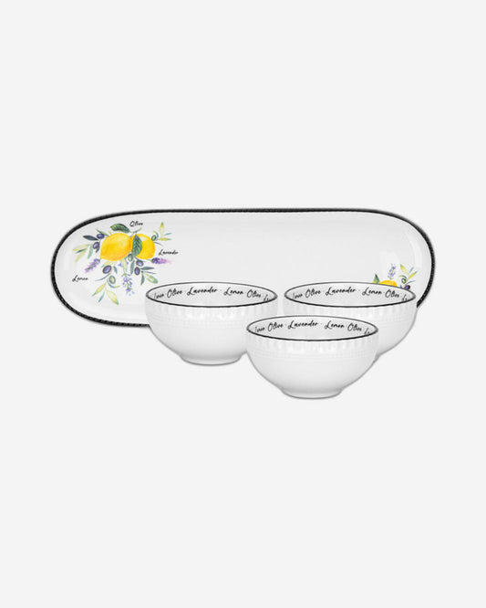 Fissman Set of 3 Gravyboats PROVENCE With A Plate (Porcelain)