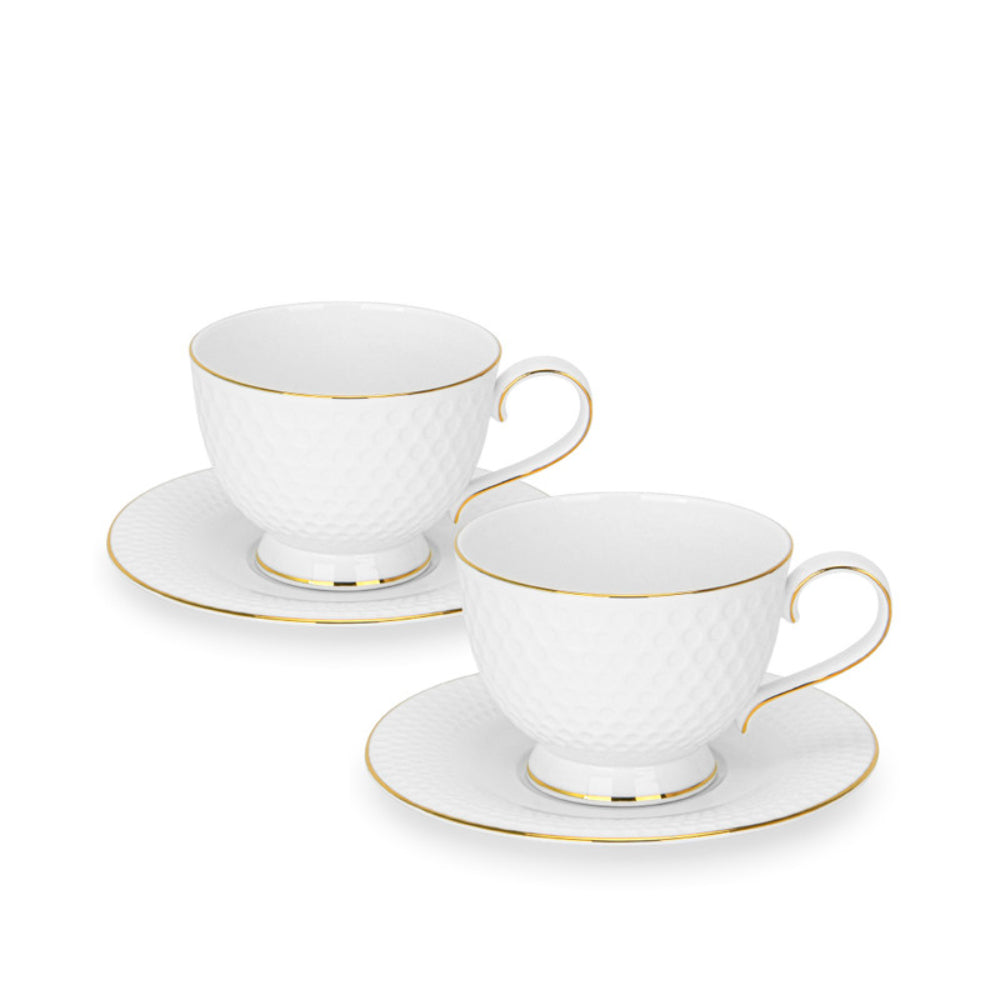 Fissman 2-Piece Cups NOEMI 300 ml With Saucers Fine Bone China