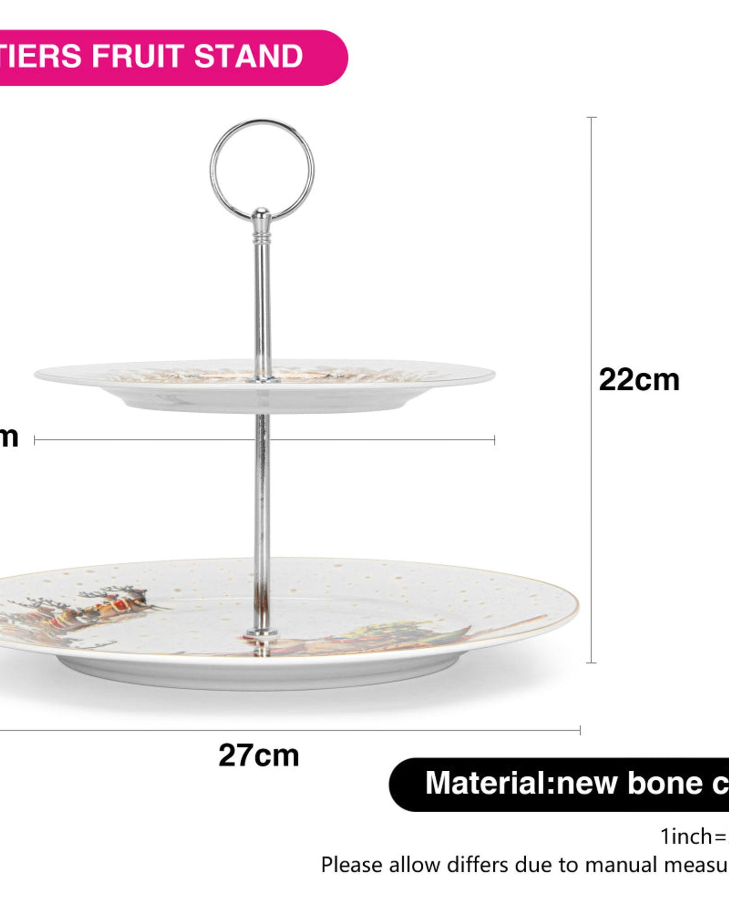 Fissman Fruit Stand Christmas 2-Tiers 19/27cm