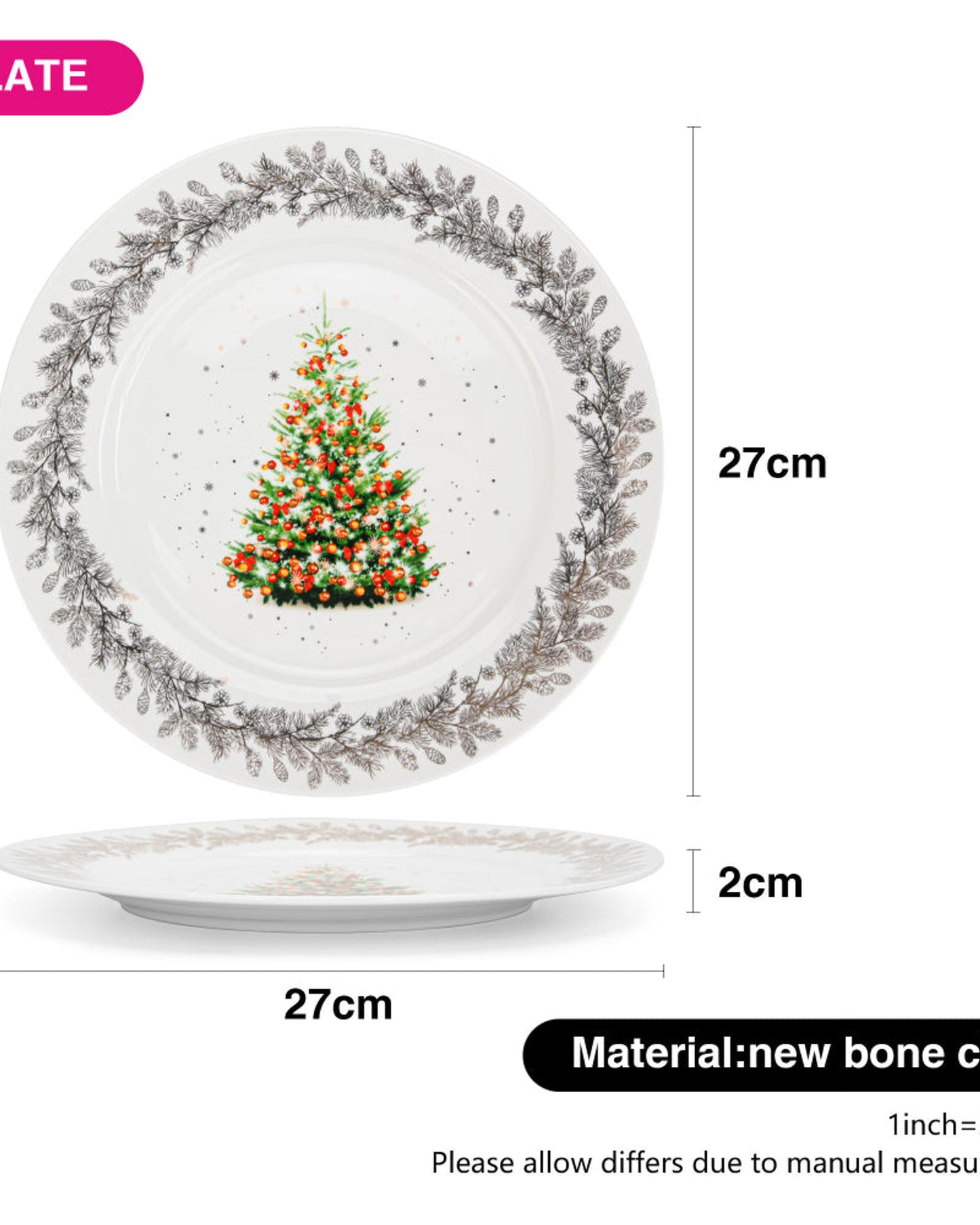 Fissman Plates Christmas 2Pc 27cm