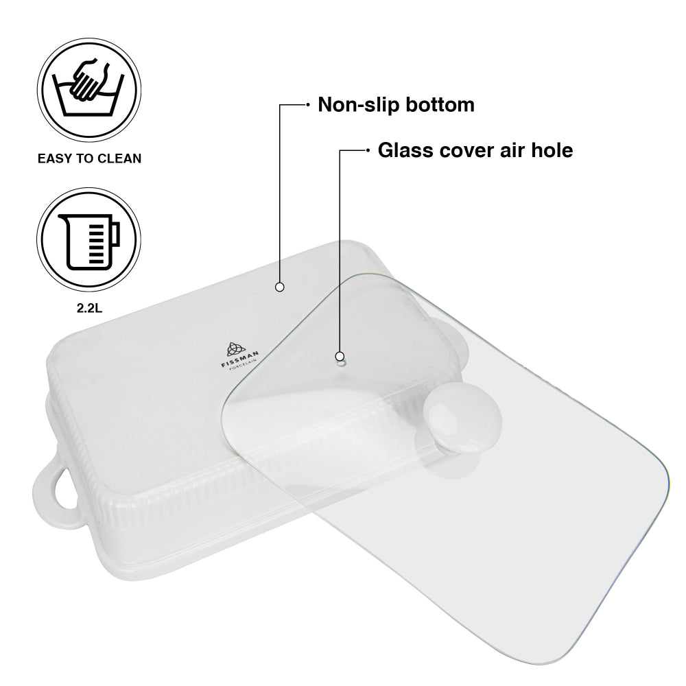 Fissman Chafing Dish Rectangular Porcelain 2.2L