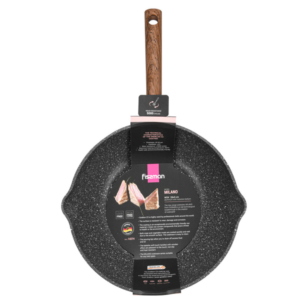 Fissman Wok Milano Black 28cm