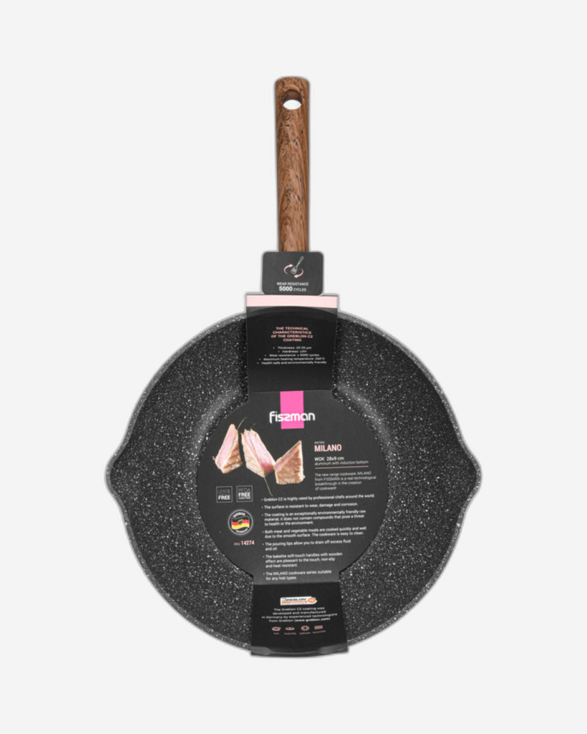 Fissman Wok Milano Black 28cm