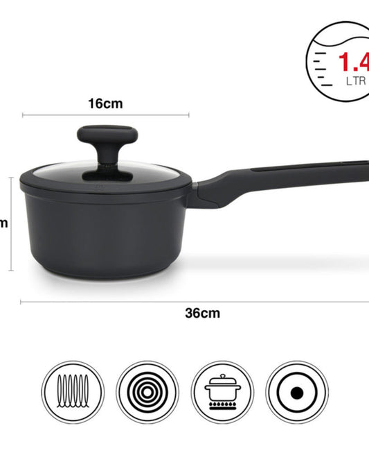 Fissman Saucepan Titanium Pro Aluminum 1.4L Lid