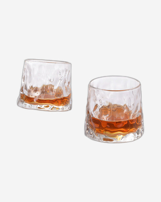 Fissman 2-Piece Spinning Whiskey Glasses 180ml Glass