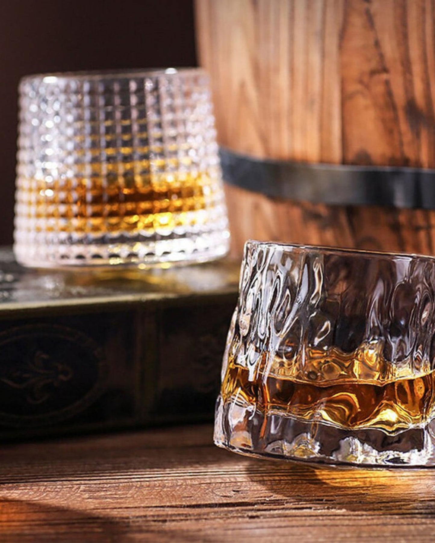 Fissman 2-Piece Spinning Whiskey Glasses 180ml Glass