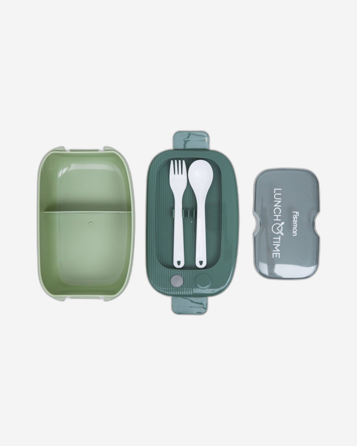 Fissman 2-Compartment Lunch Box 20.5cm/1000ml, Color Green Plastic