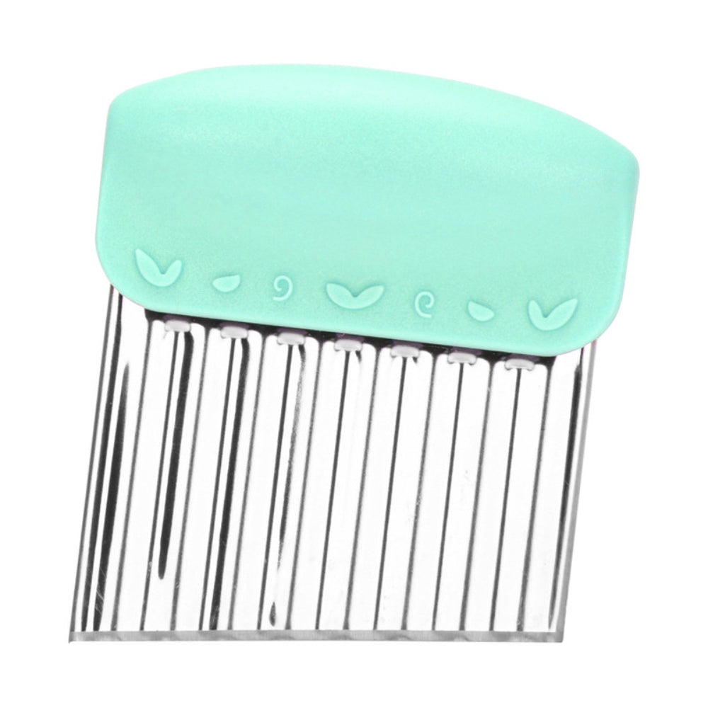 Fissman Stainless Steel Vegetable Crinkle Wavy Chopper Green/Silver 7.5x8.5x1.5cm