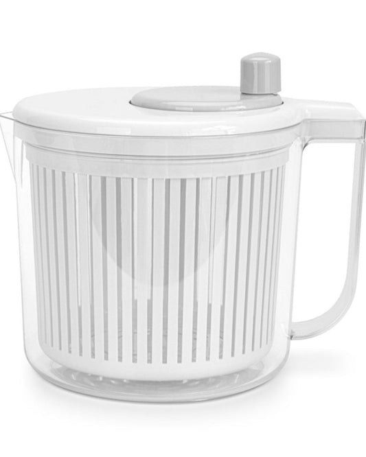 Fissman Salad Spinner Dryer 21cm/2.5LTR Plastic Rotary Vegetable Washer with Bowl