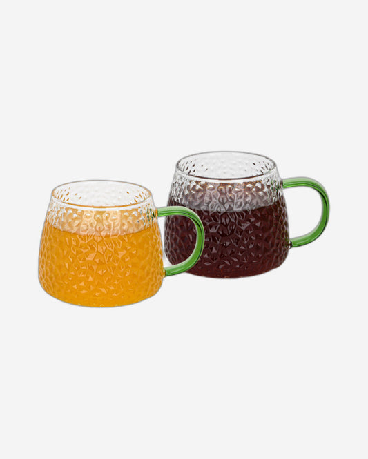 Fissman 2-Piece Cup 420ml (Heat Resistant Glass) Tea Coffee Mugs