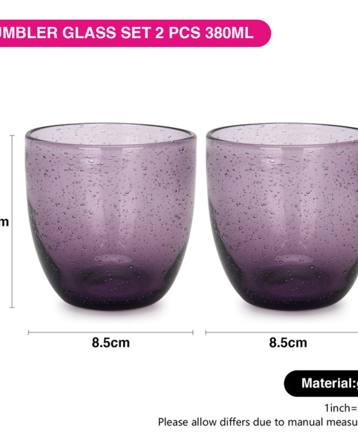 Fissman Tumbler Solid Black 2Pc 380ml