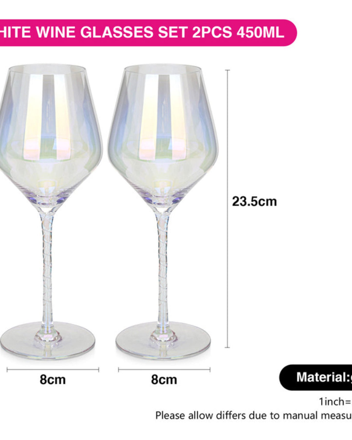 Fissman White Wine Glass Set Of 2 (450ml)