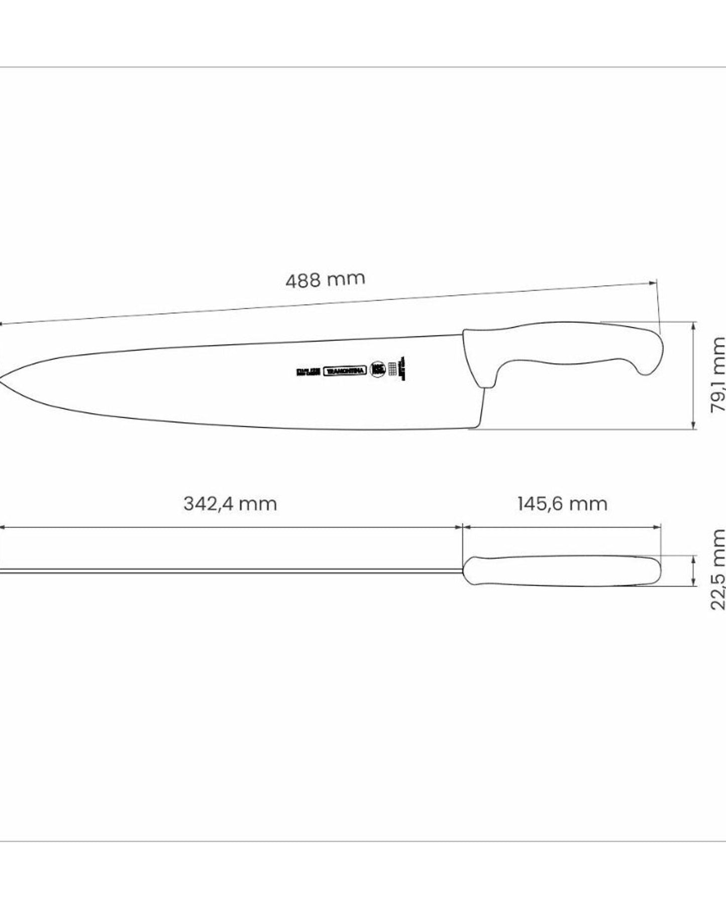 Tramontina Since 1911 Made In Brazil Tramontina Professional 14" Meat Knife With Stainless-Steel Blade And Yellow Polypropylene Handle