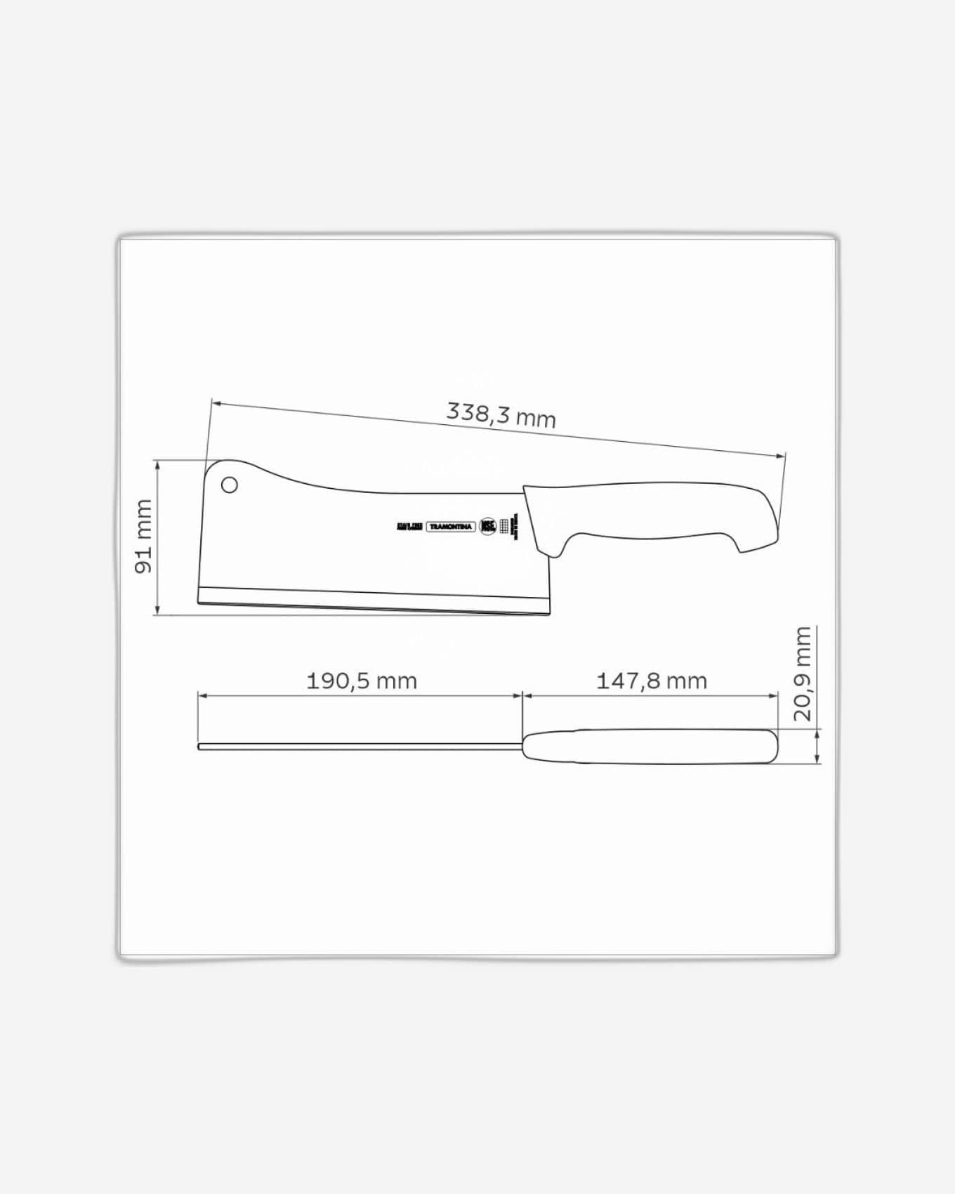 Tramontina Professional Cleaver 8Inch Blue