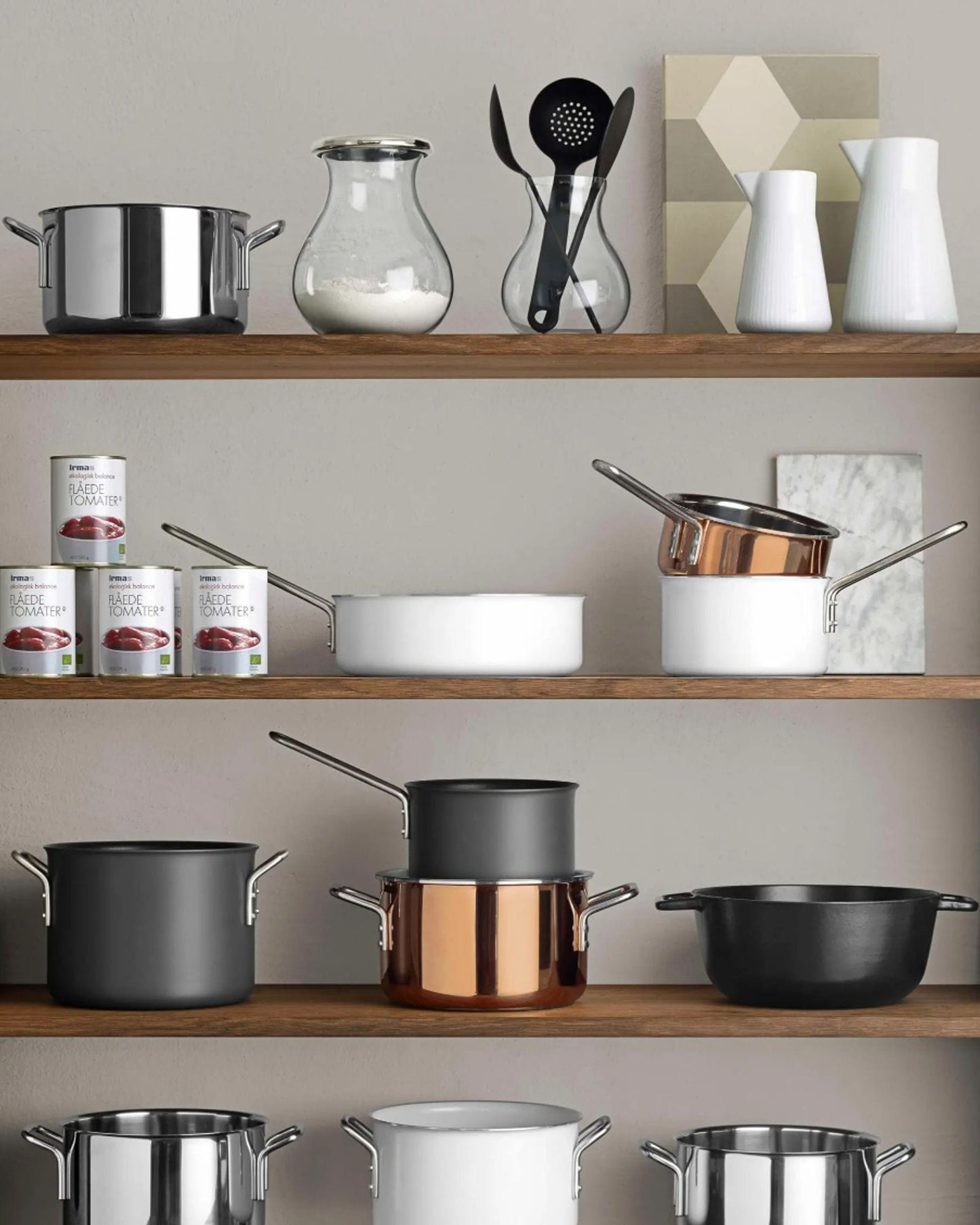 Eva Solo 256620 White line Pot 2.5L Ceramic SlipLet® Nonstick