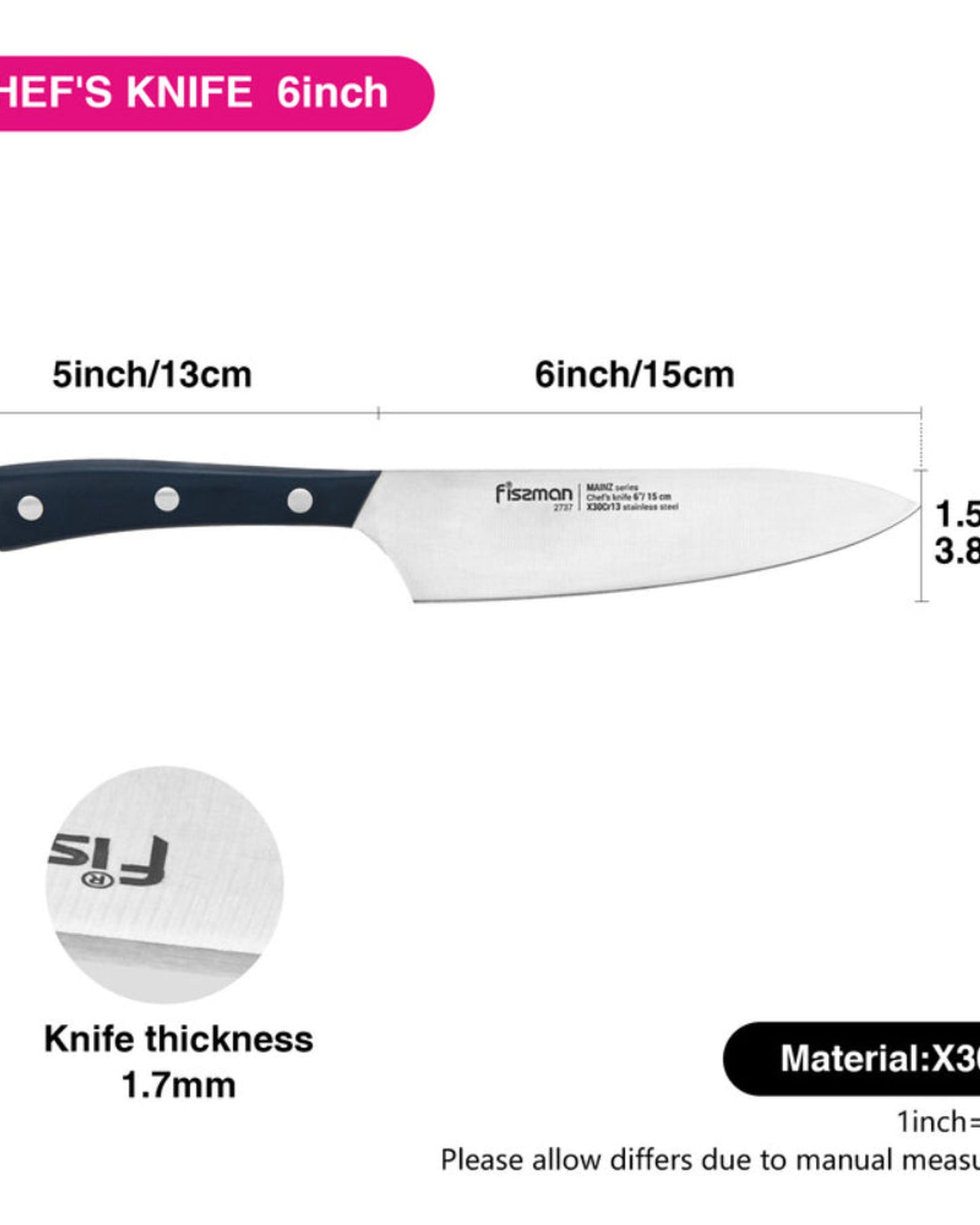 Fissman Knife Chefs Mainz 6Inch