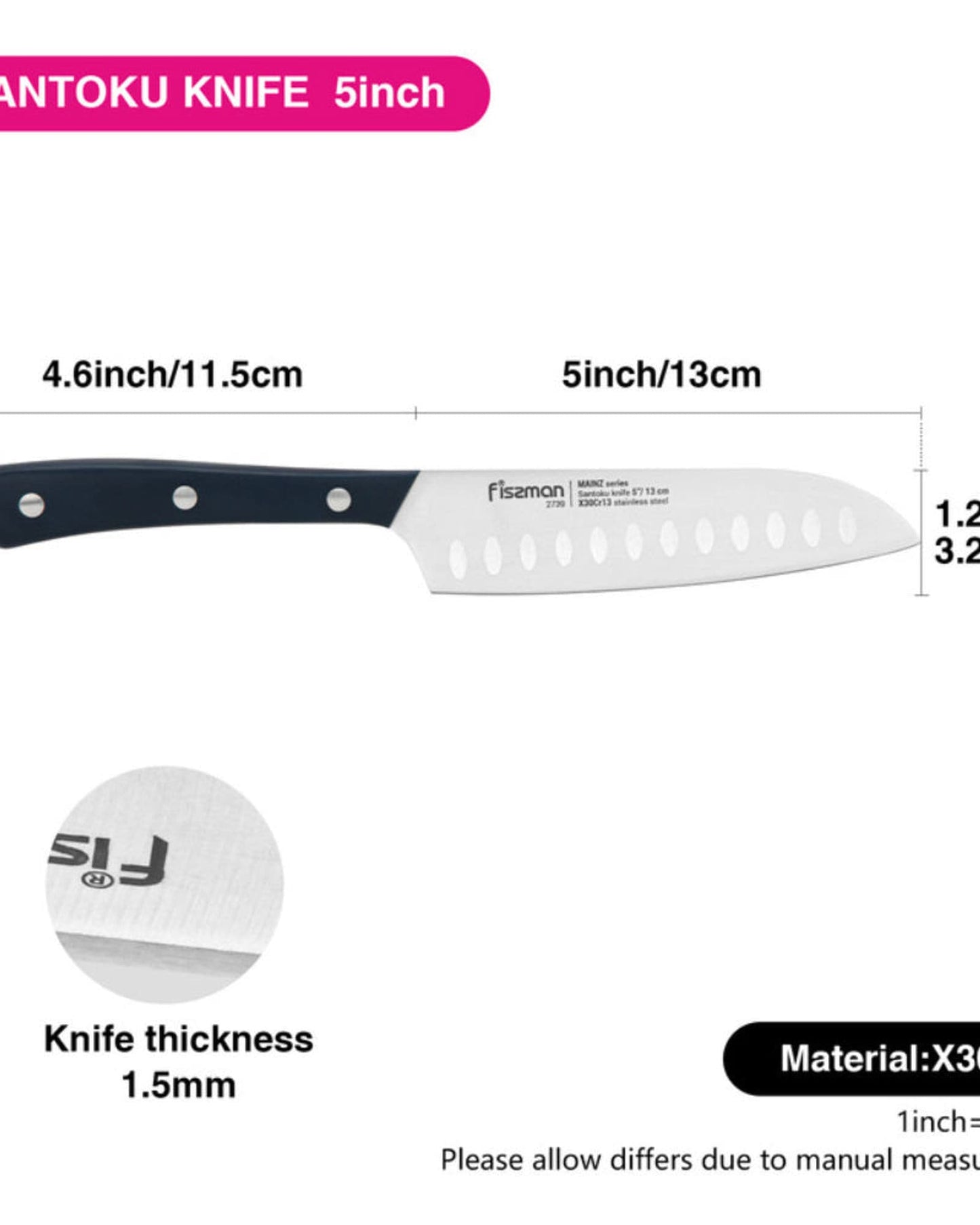 Fissman Knife Santoku Mainz 5Inch