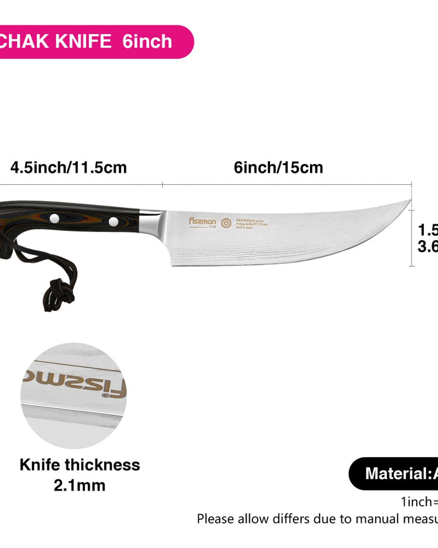 Fissman Pchak Knife Padishah 6Inch