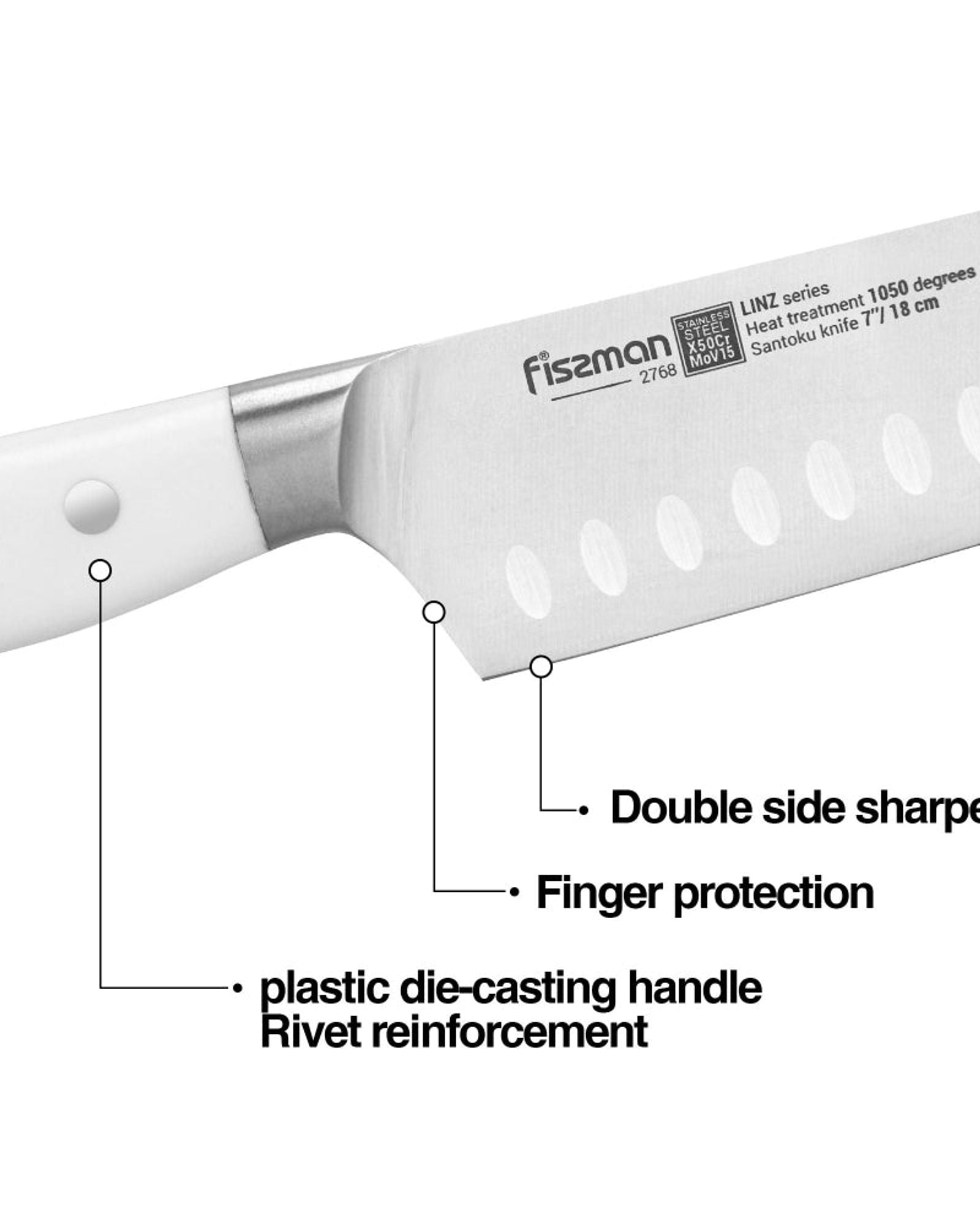 Fissman 7'' Santoku Knife LINZ (steel X50Cr15MoV)