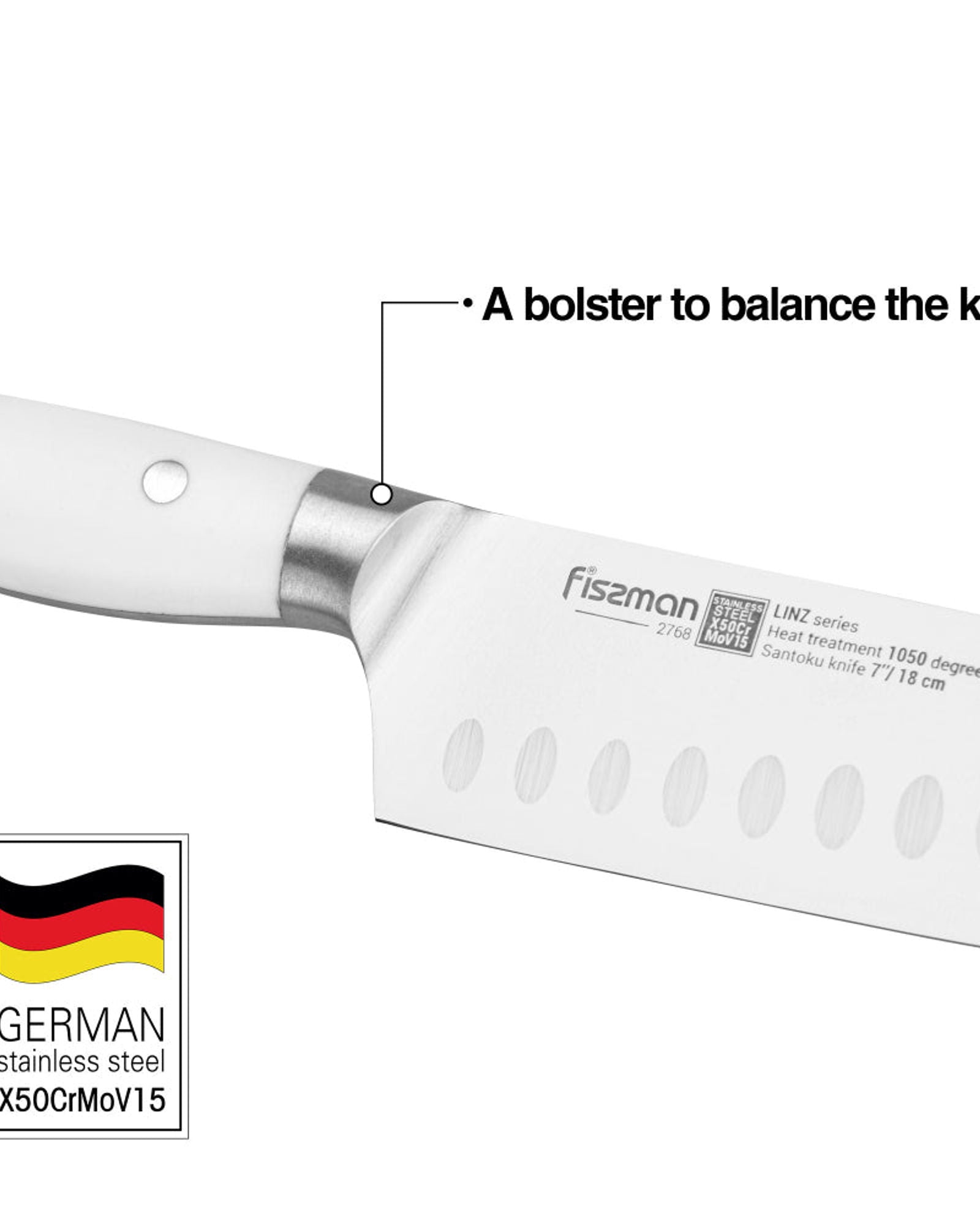 Fissman 7'' Santoku Knife LINZ (steel X50Cr15MoV)