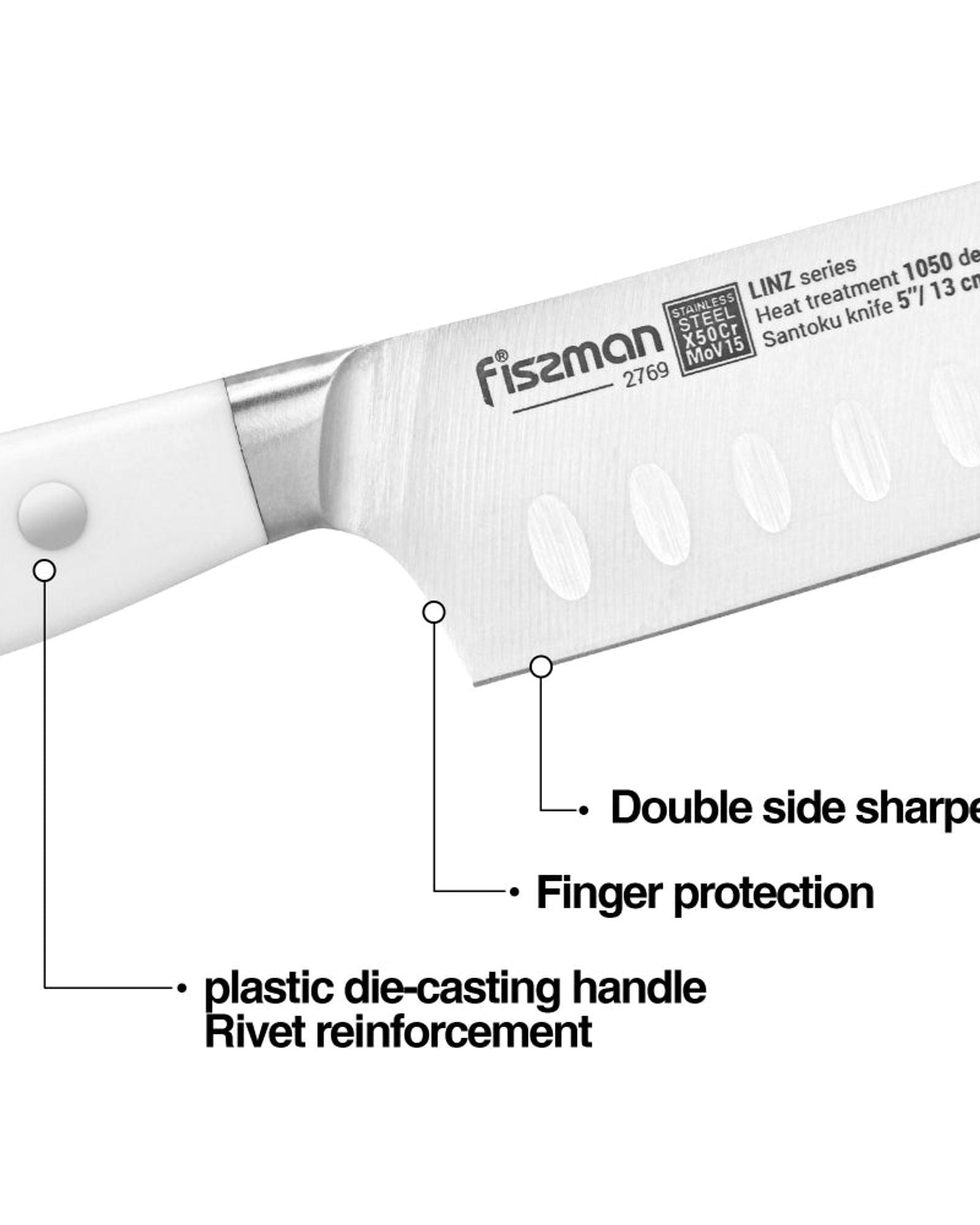 Fissman 5'' Santoku Knife LINZ (steel X50Cr15MoV)