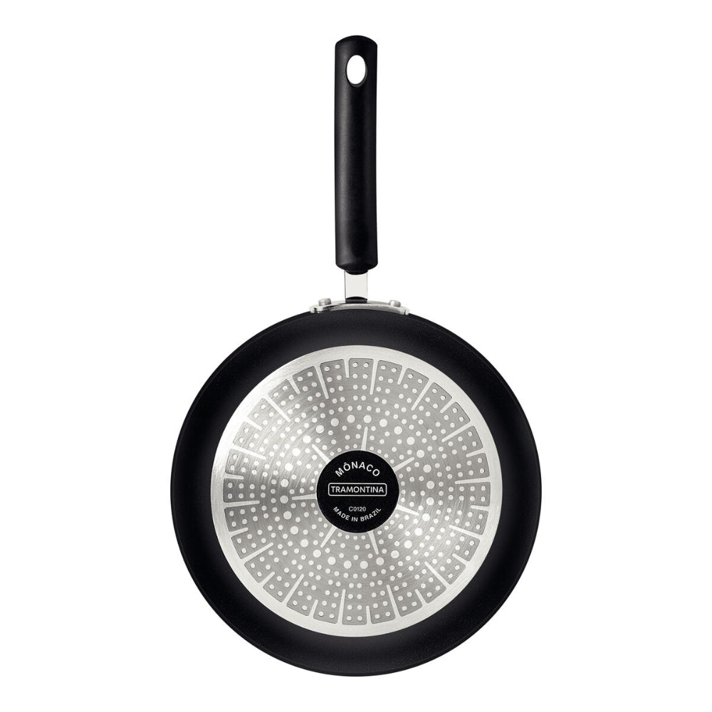 Tramontina Since 1911 Made In Brazil Tramontina Mônaco Induction Aluminum Deep Frying Pan With Black Interior And Exterior Starflon Premium Nonstick Coating, 24 Cm, 2.7 L