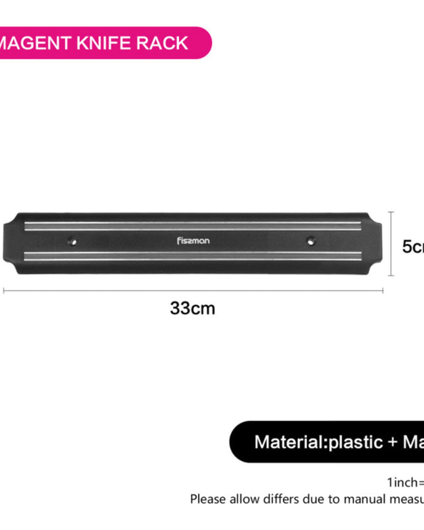 Fissman Knife Magnetic Bar Black/Grey 33cm