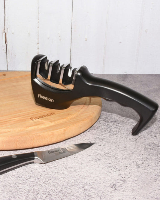 Fissman Knife Sharpener Three Stage Black/Silver