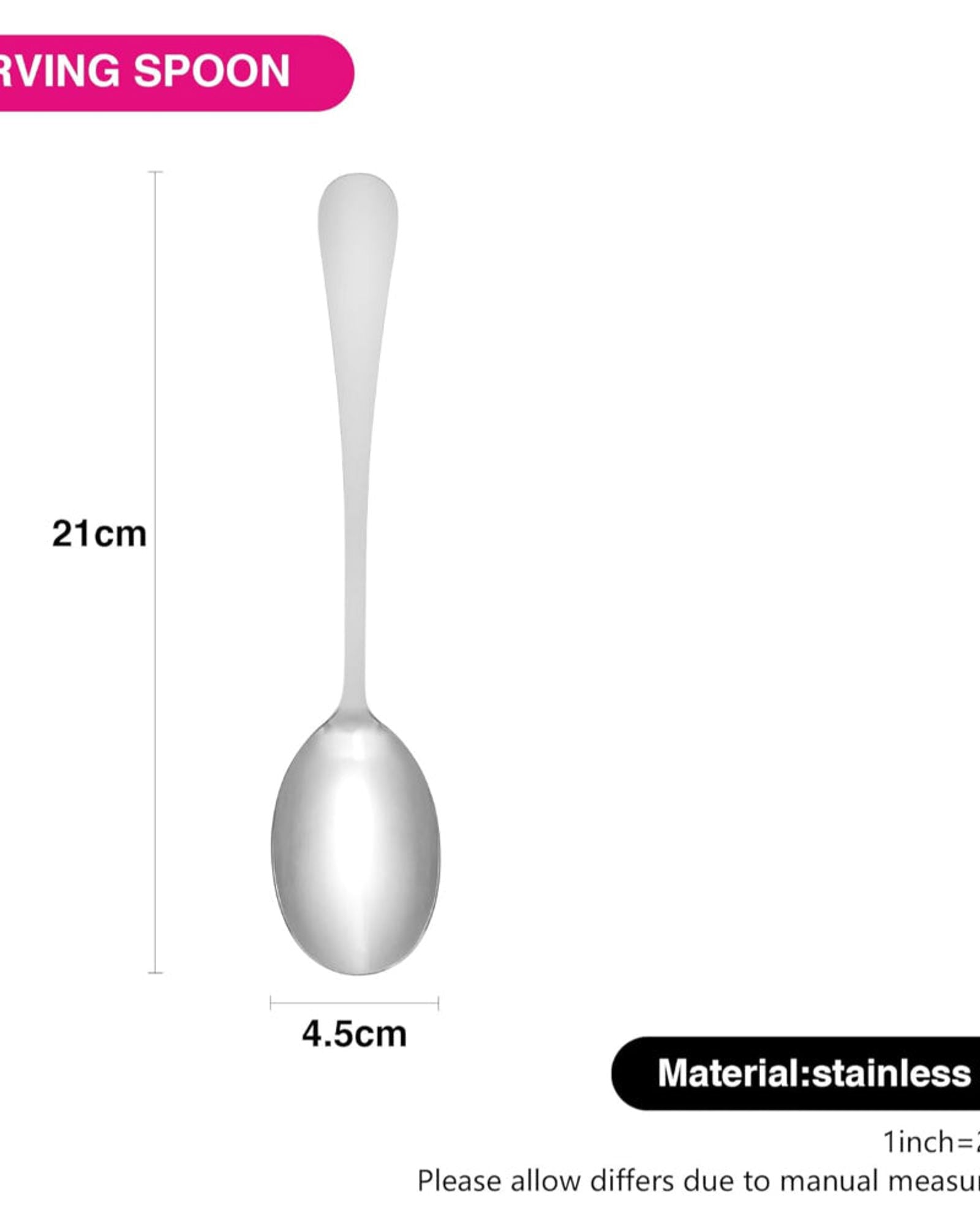 Fissman 3-Piece Serving Spoon 21cm Cutlery Set Stainless Steel, Flavia Series