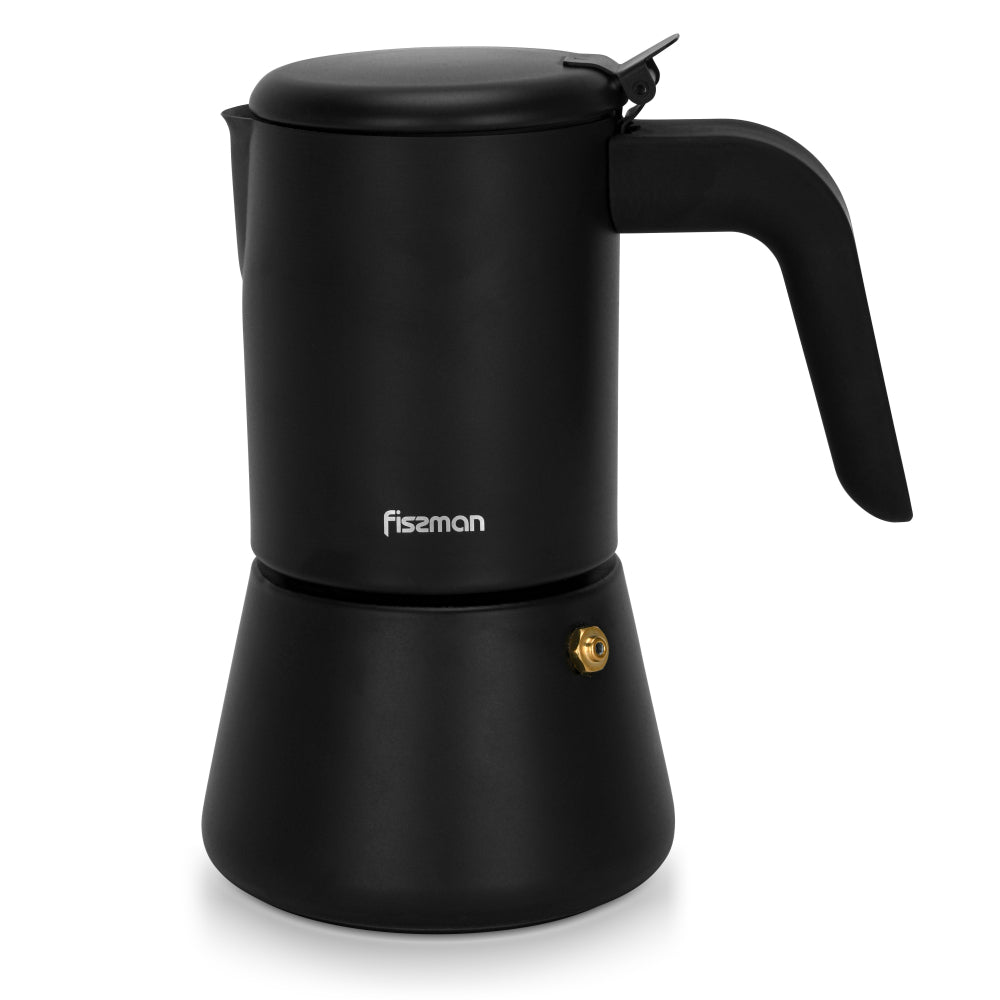 Fissman Stovetop Espresso Coffee Maker, 300 ml Black