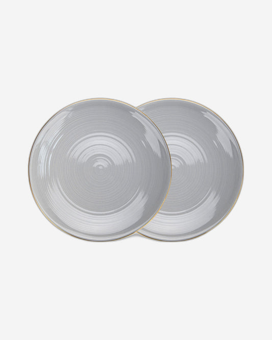 Fissman 2-Piece Plates Firmina Gray 21cm New Bone China