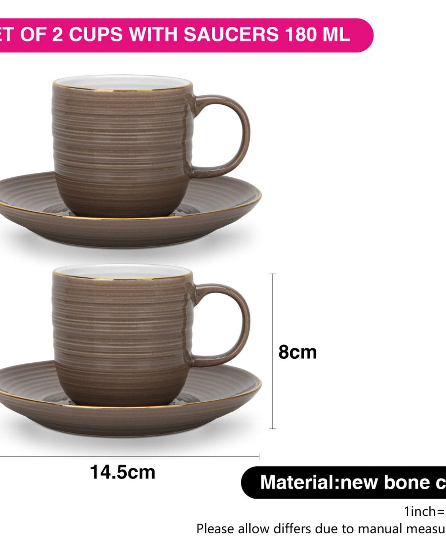 Fissman Cups Firmina Brown 2Pc 180ml