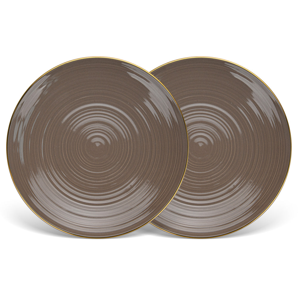 Fissman 2-Piece Plates Firmina Brown 21cm New Bone China