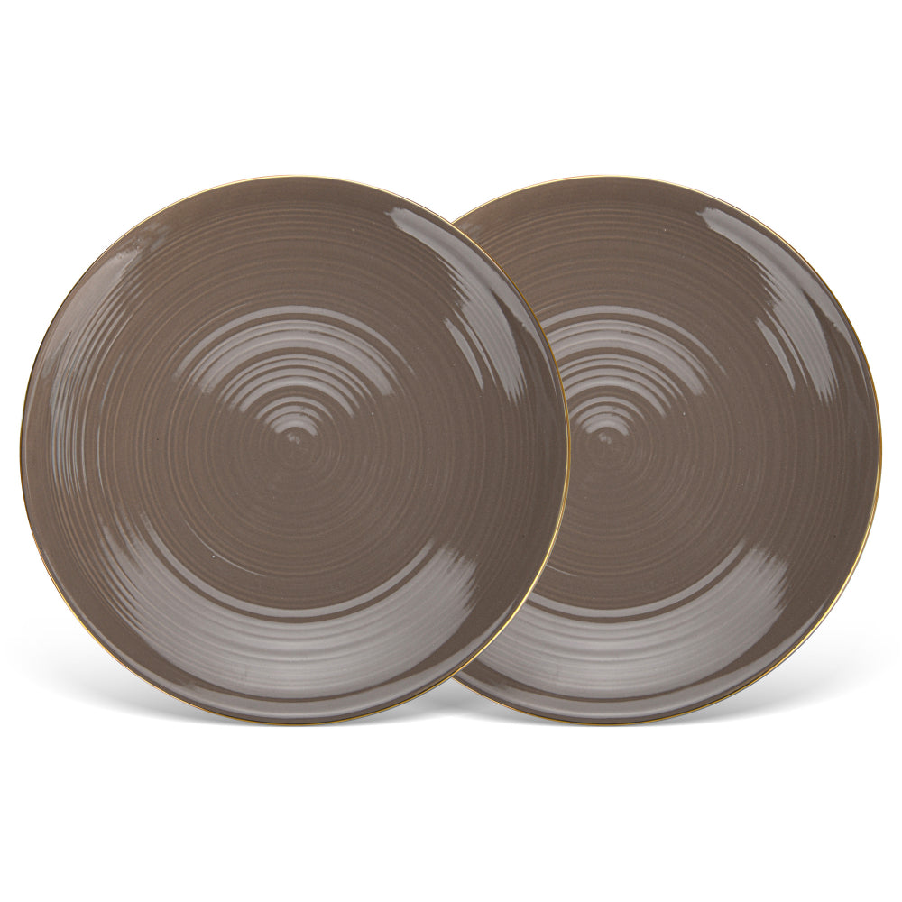 Fissman 2-Piece Plates Firmina Brown 26cm New Bone China