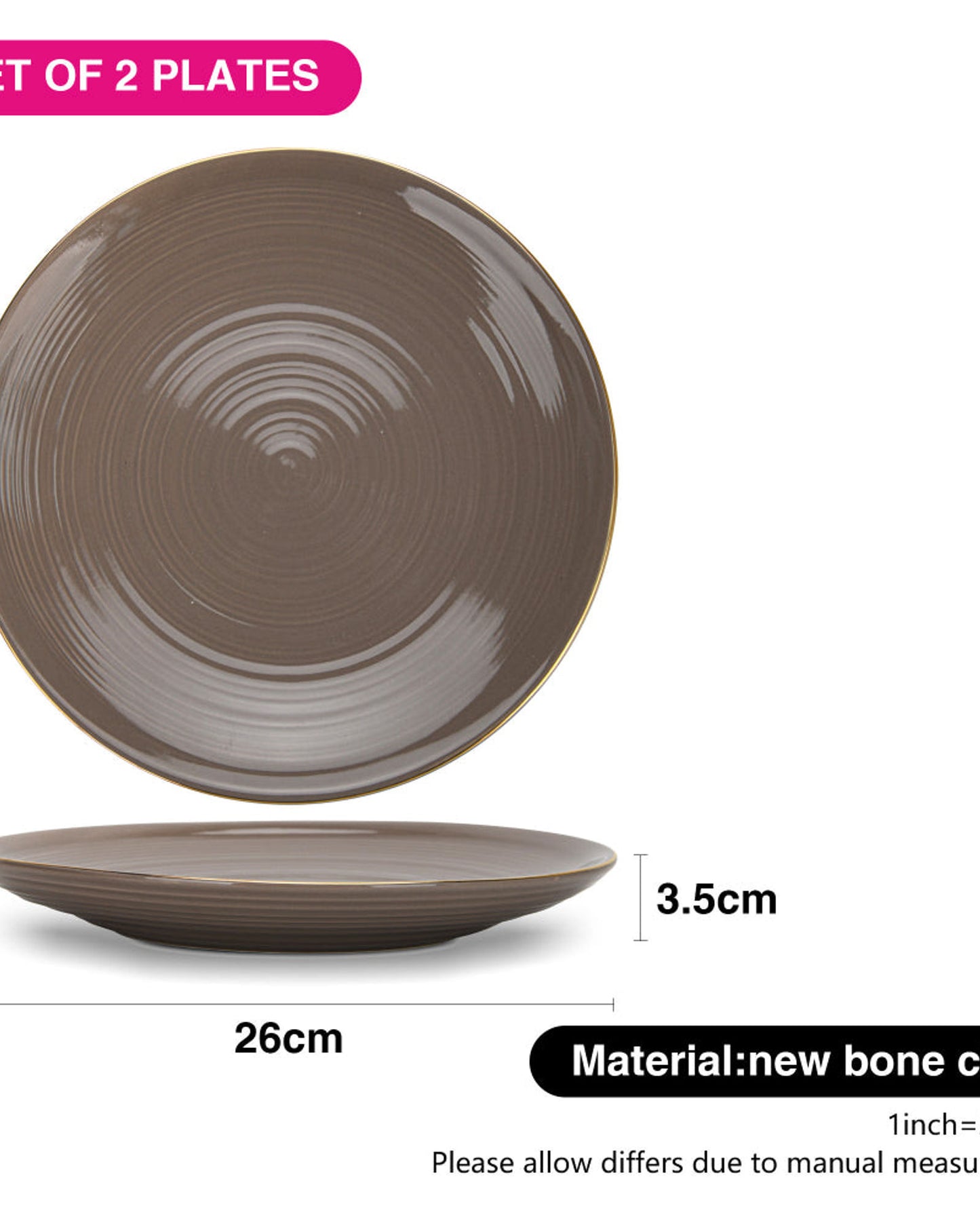 Fissman Plates Firmina Brown 2Pc 26cm