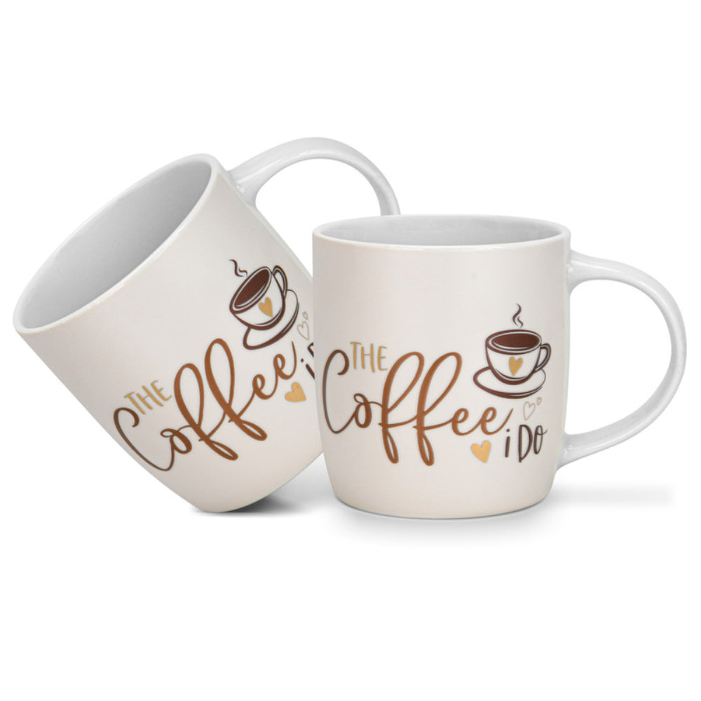 Fissman 2-Piece Mugs 310ml The Coffee I Do New Bone China