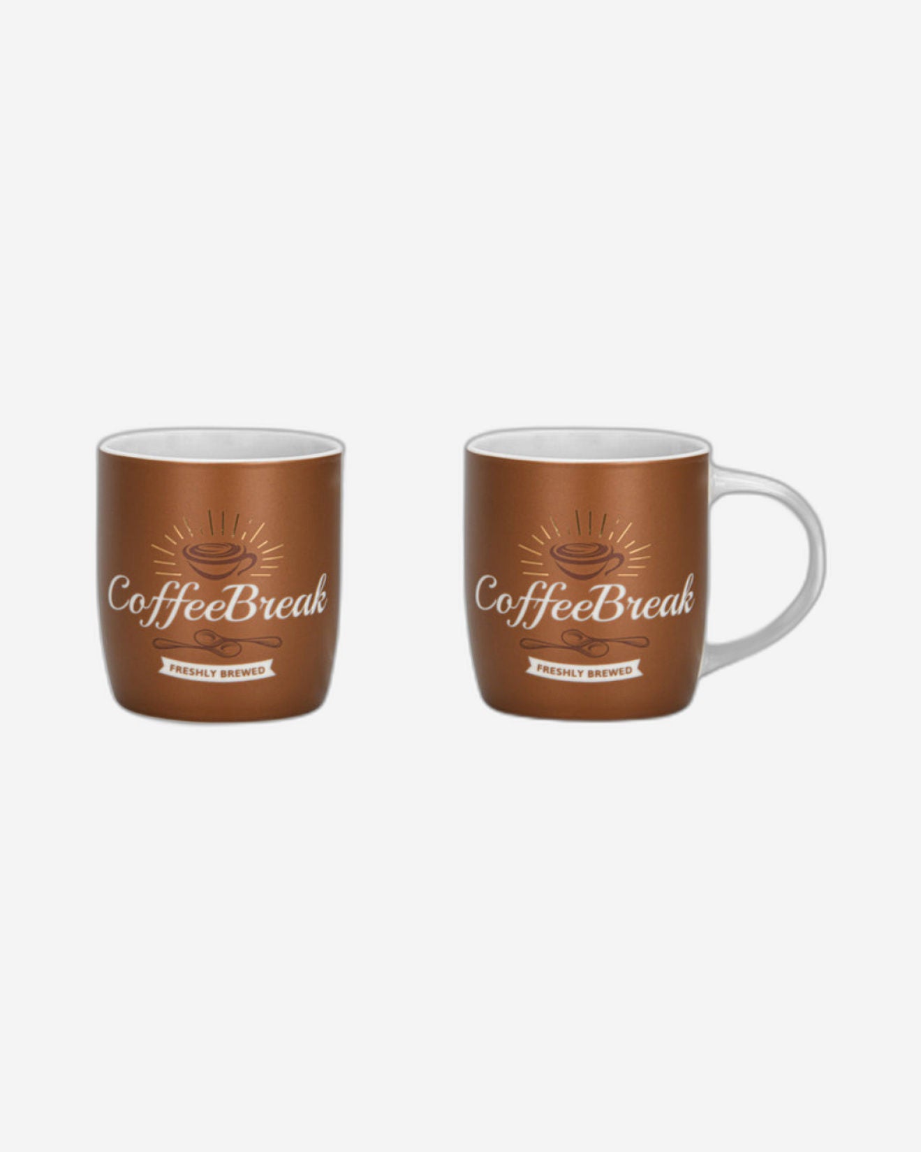 Fissman 2-Piece Mugs 310ml Coffee Break New Bone China