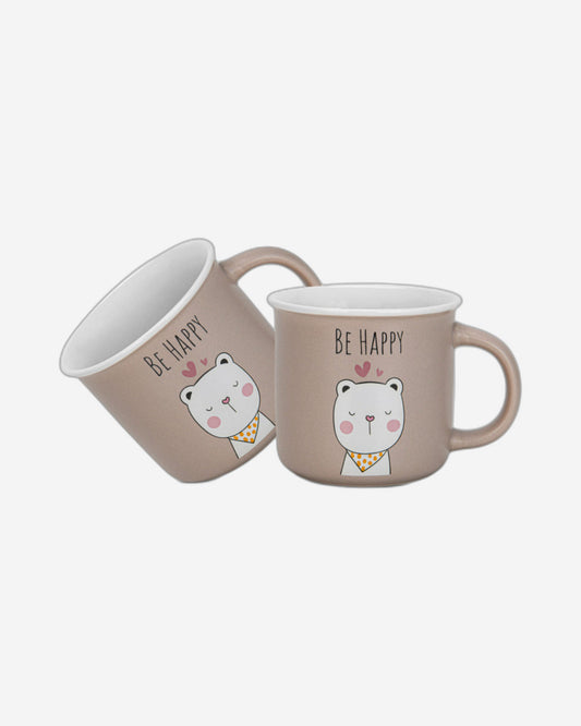 Fissman 2-Piece Mugs 380ml Be Happy New Bone China