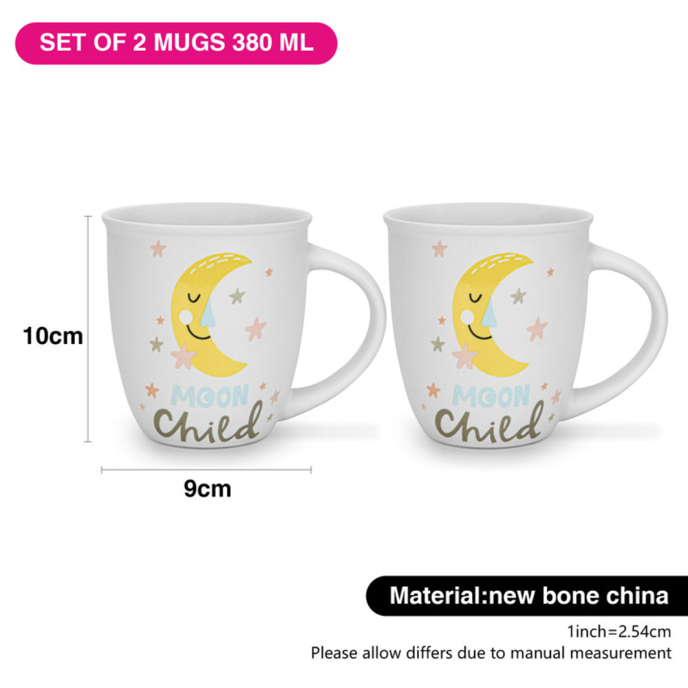 Fissman 2-Piece Mugs 380ml Moon Child New Bone China