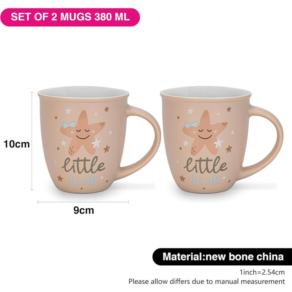 Fissman 2-Piece Mugs 380ml Little Star New Bone China